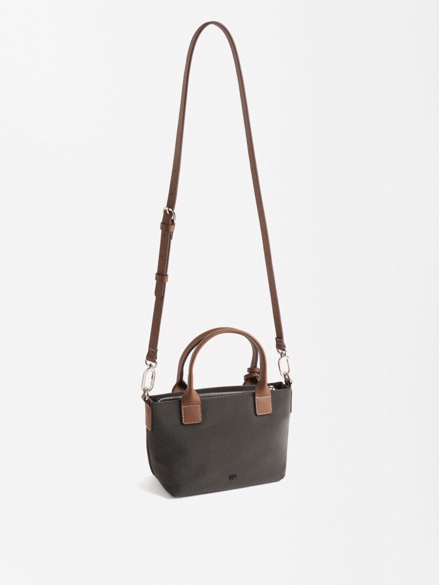 Bolso Tote Con Textura Suave M negro