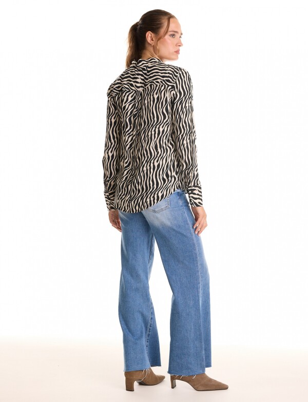 Camisa Printed NEGRO/BEIGE