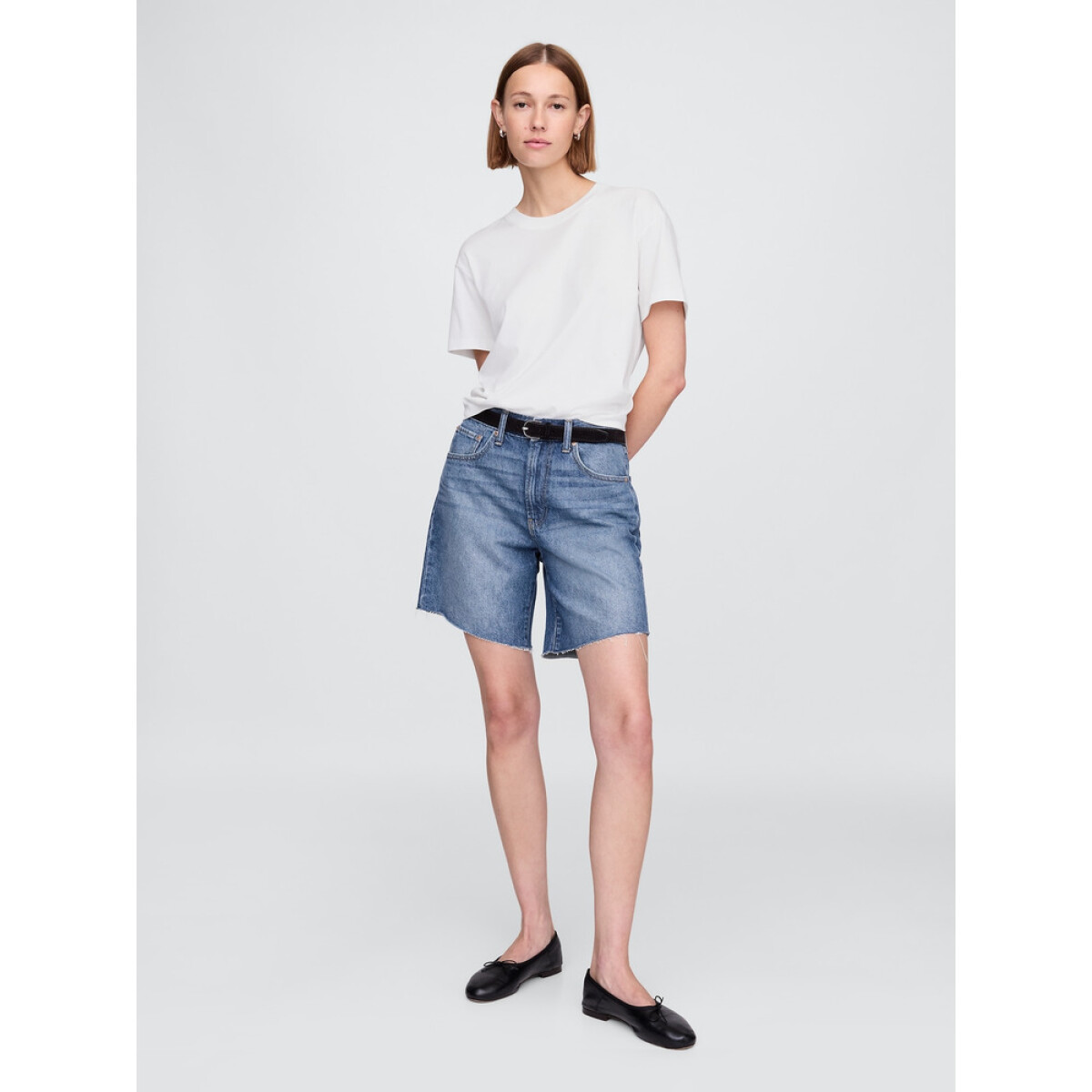 LOOSE BERMUDA SHORT - MEDIUM INDIGO 