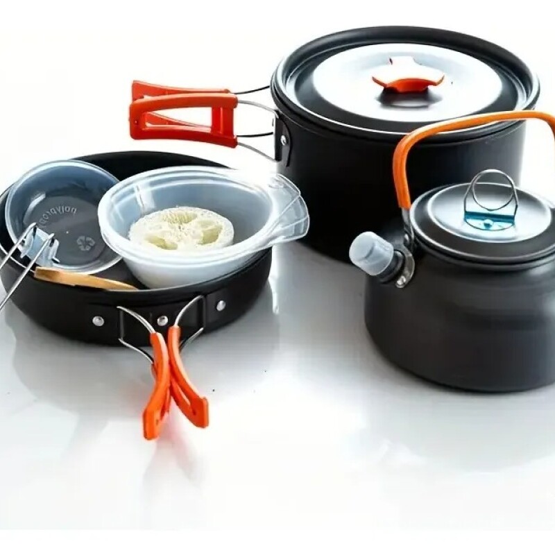 Set de Ollas de Camping 11 Piezas para 3 Personas Set de Ollas de Camping 11 Piezas para 3 Personas