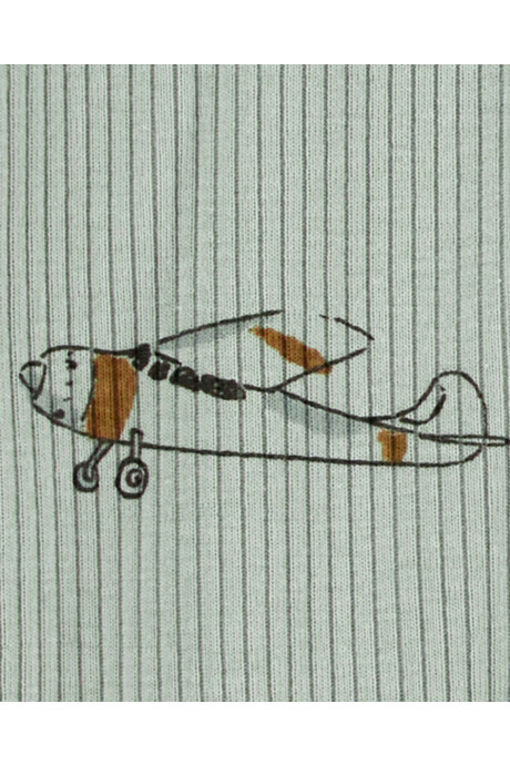 Pijama una pieza de algodón térmico, con pie, diseño aeroplanos Sin color