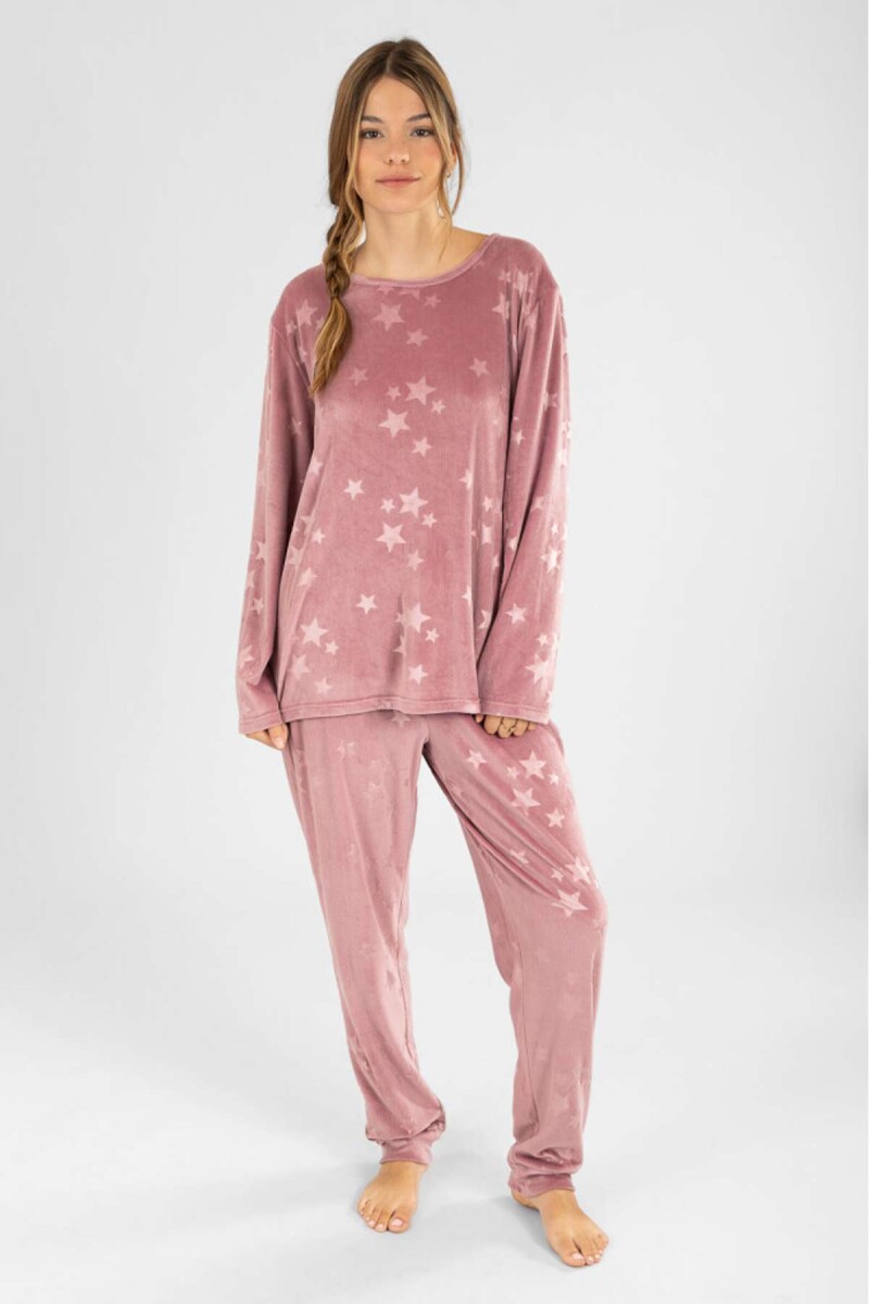 Pijama velour estrellas - Bordeaux 