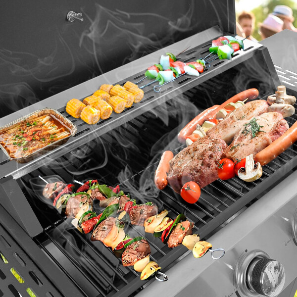 Parrilla Barbacoa A Gas Fire King Kyql23t Portátil Con Tapa Y Ruedas PARRILLA A GAS FIRE KING PRO KYQL23T 3H