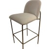 Banco Alto para barra base y patas metal choco leve / Asiento y respaldo tapizado tela Clara Banco Alto para barra base y patas metal choco leve / Asiento y respaldo tapizado tela Clara