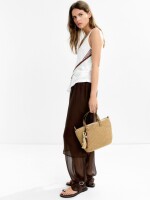 Bolso Tote De Efecto Rafia natural