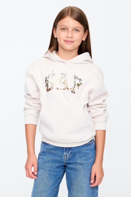 Canguro Logo Gap Con Felpa Niña Oyster Shine
