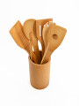 MENAJE BAMBOO CON SOPORTE SET 7 PCS MADERA