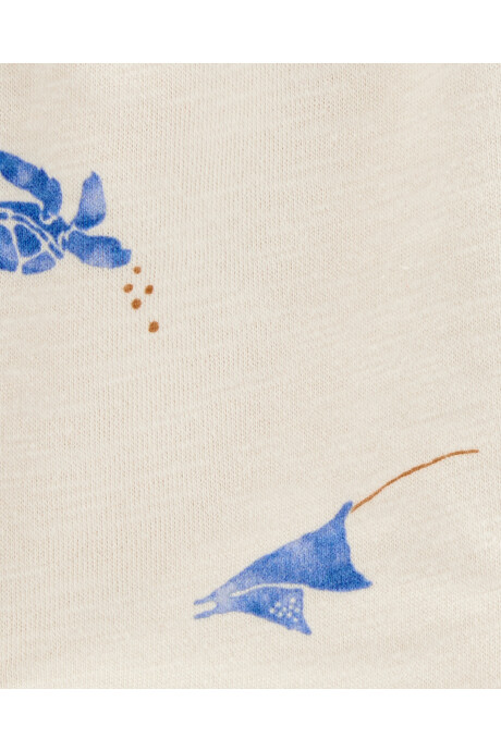 Short deportivo de algodón, diseño animales marinos Sin color