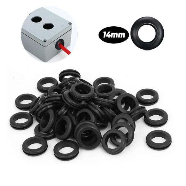 Ojal Goma 14MM Negro Pack X250 Anillo Sellado Junta Arandela Variante Color Negro