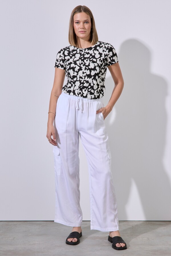 Pantalon Cargo BLANCO