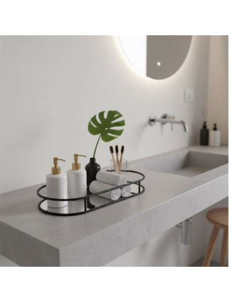 BANDEJA ESPEJO OVAL 29x12x4CM METAL NEGRO BANDEJA ESPEJO OVAL 29x12x4CM METAL NEGRO