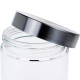 Frasco de vidrio cilíndrico con tapa 2,2 lts rosca metal PLATA