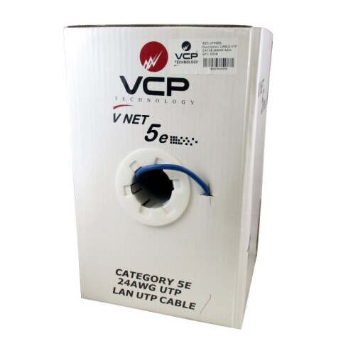 Cable UTP Cat. 5E, 24AWG, Azul VCP TECHNOLOGY Cable UTP Cat. 5E, 24AWG, Azul VCP TECHNOLOGY