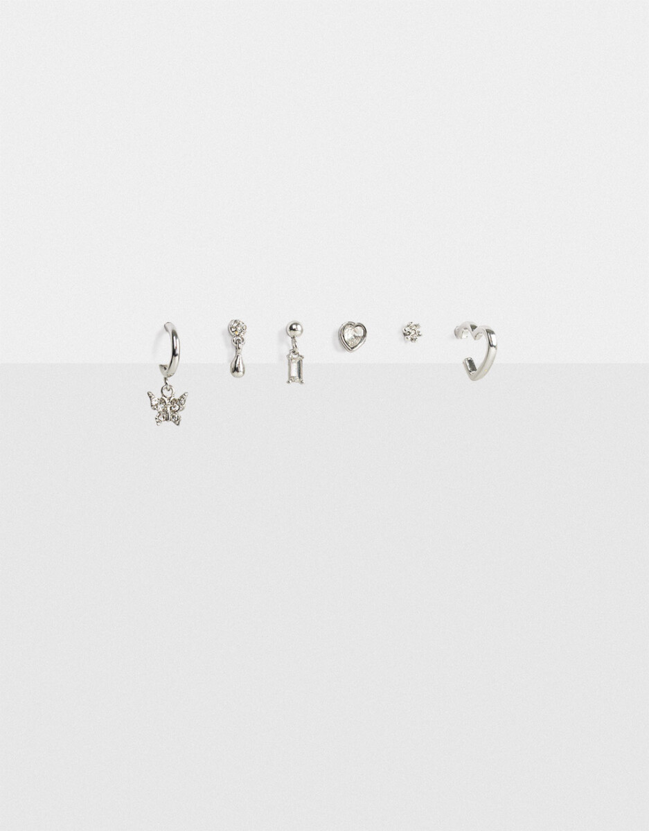 Set De Aros Plateado 