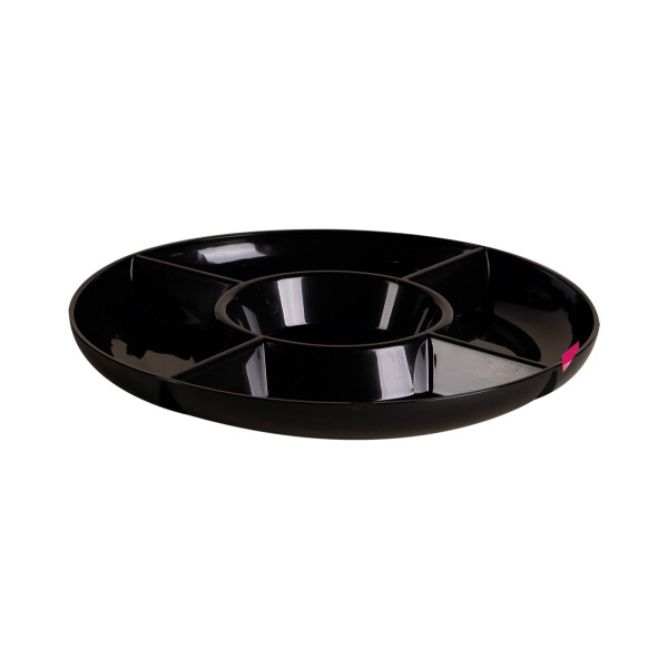 COPETINERO REDONDO CON 5 DIVISIONES LE CHEF NEGRO Ø 28 X 3 CM NEGRO