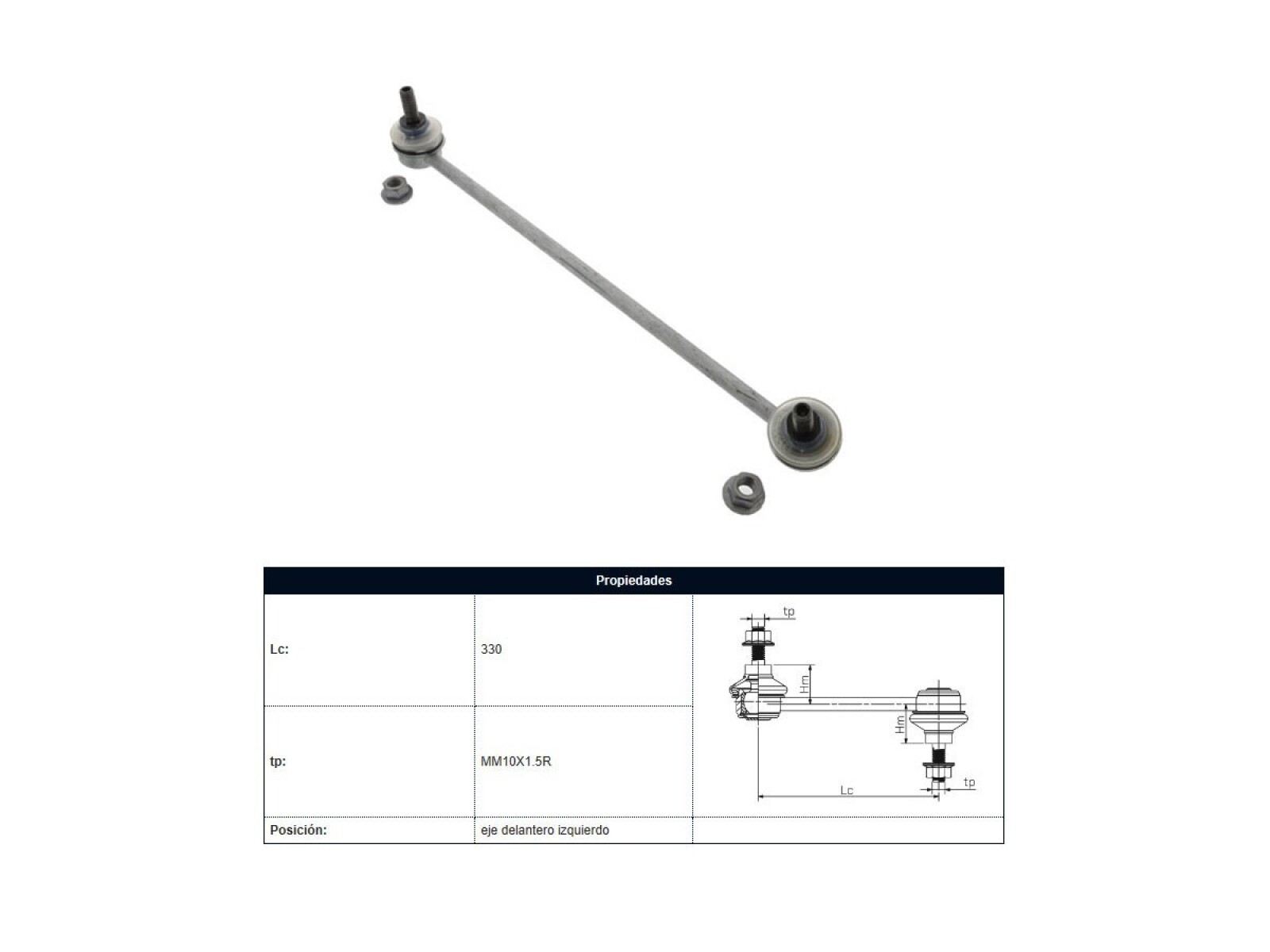 Bieleta Citroen C-Elysee, Peug 301/207 11-25 Izq 
