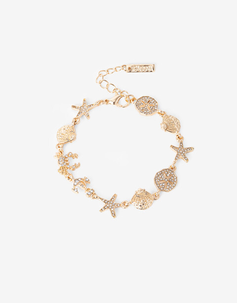 Pulseras Flexibles Strass Pulsera Flexible Marítima Strass - Dorado