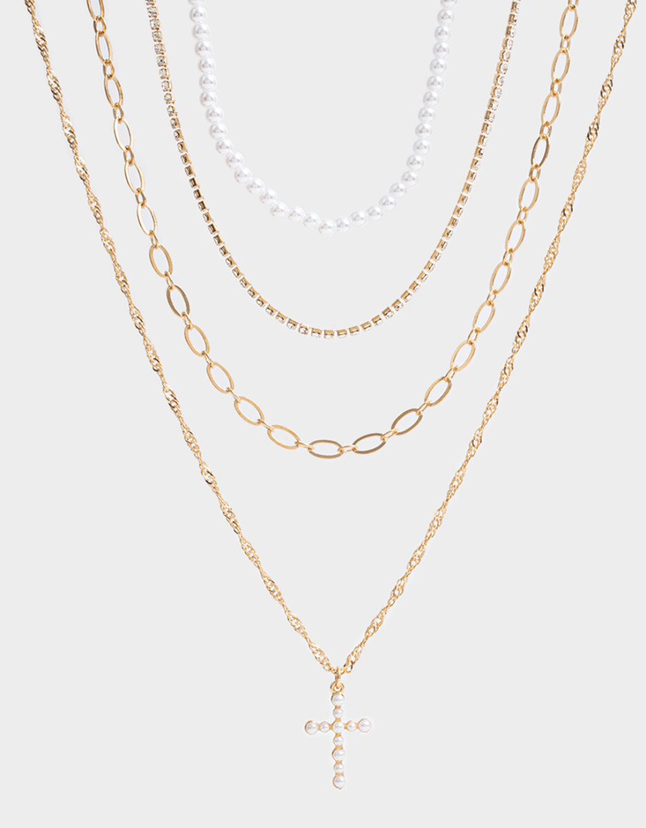 Collares Cortos 4 Perlas 