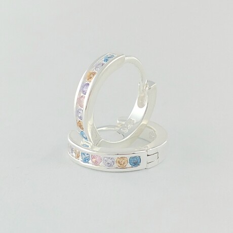 Aros de plata 925 con corconias de color. Aros de plata 925 con corconias de color.