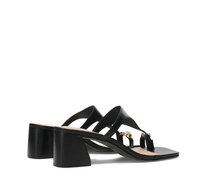 Sandalias de Mujer Bottero Taco Y Aplique Negro