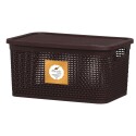 CAJA ORGANIZADORA SIMIL RATTAN 7.5LTS MARRON Sin color