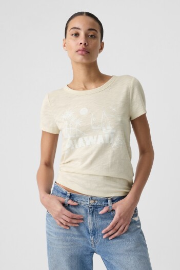 Remera Gráfico Cuello Redondo Mujer Hawaii