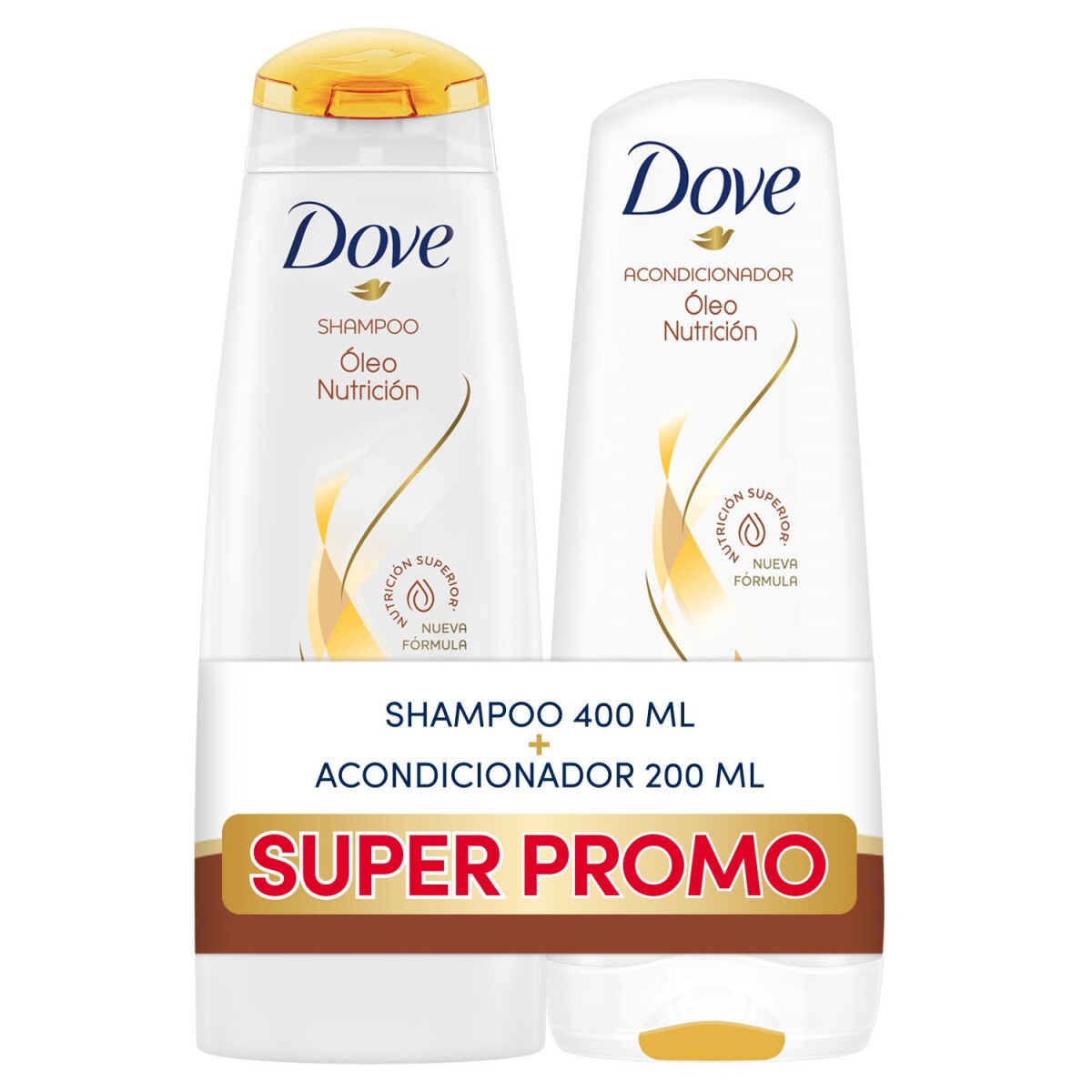 Pack Shampoo Y Acondicionador Dove Oleo Y Nutrición 400 ml + 200 ml 