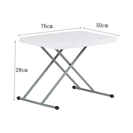 Mesa Plegable Auxiliar Camping Jardín 76x50x28cm Blanco