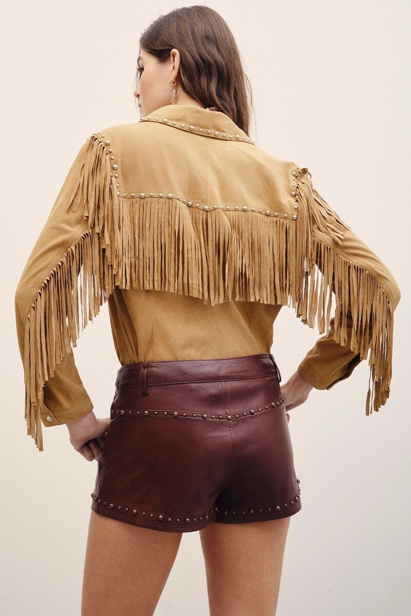 SHORT STUDS CUERO Marron