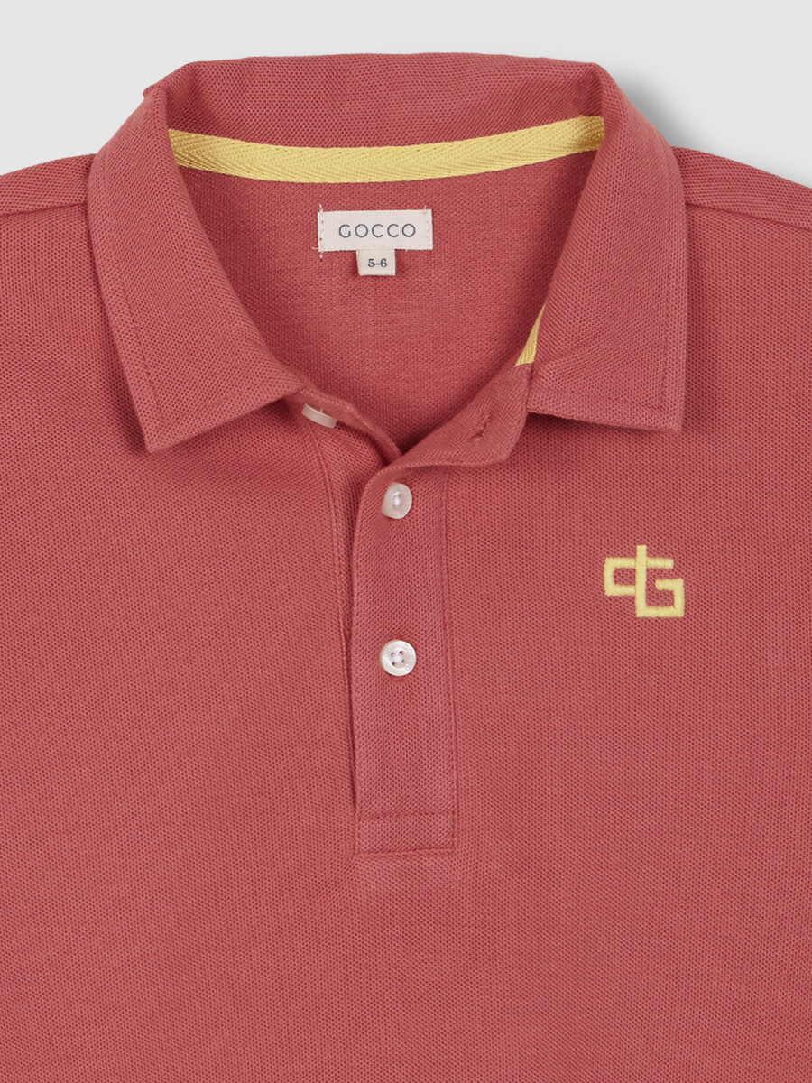 Polo Detalles Contraste Rosa