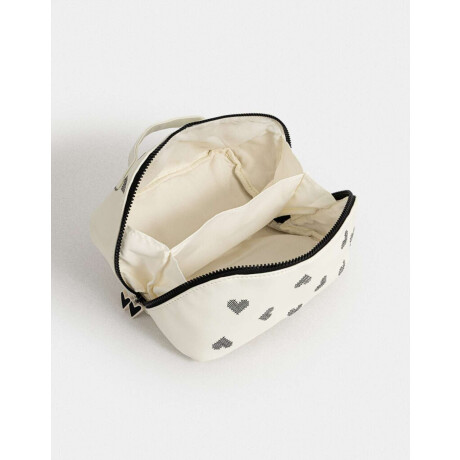 Portacométicos Valija Flores Blanco Crudo