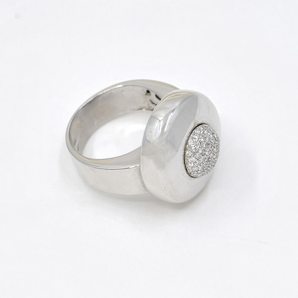 Anillo En Oro Blanco 18K Con Brillantes Centrales Anillo En Oro Blanco 18K Con Brillantes Centrales