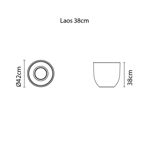 Maceta "LAOS" Ø42 x 38cm. símil cemento TD0246