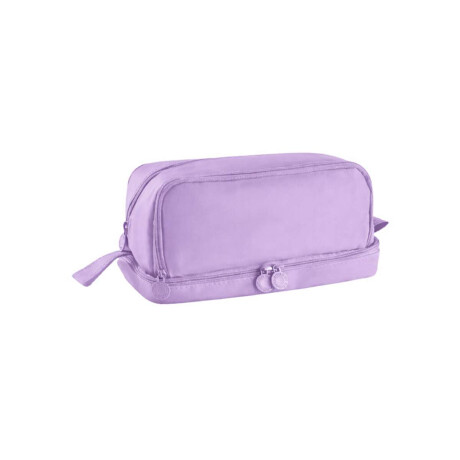 Cartuchera grande con asa y bolsillo inferior 21x12x9cm Lila