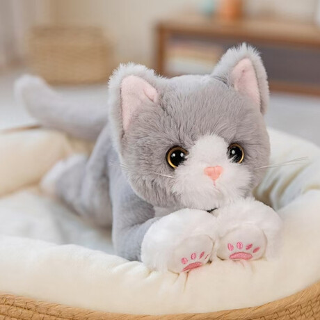 Peluche De Gato De 40Cm JTJUG992 GRIS-BLANCO