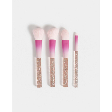 Set De Brochas Para Maquillaje Rosa Claro