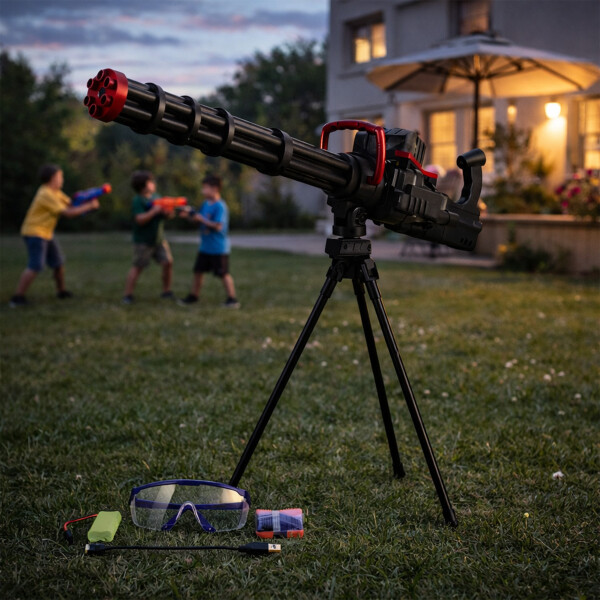 Ametralladora Automática Hidrogel + Trípode Recargable Color Negro