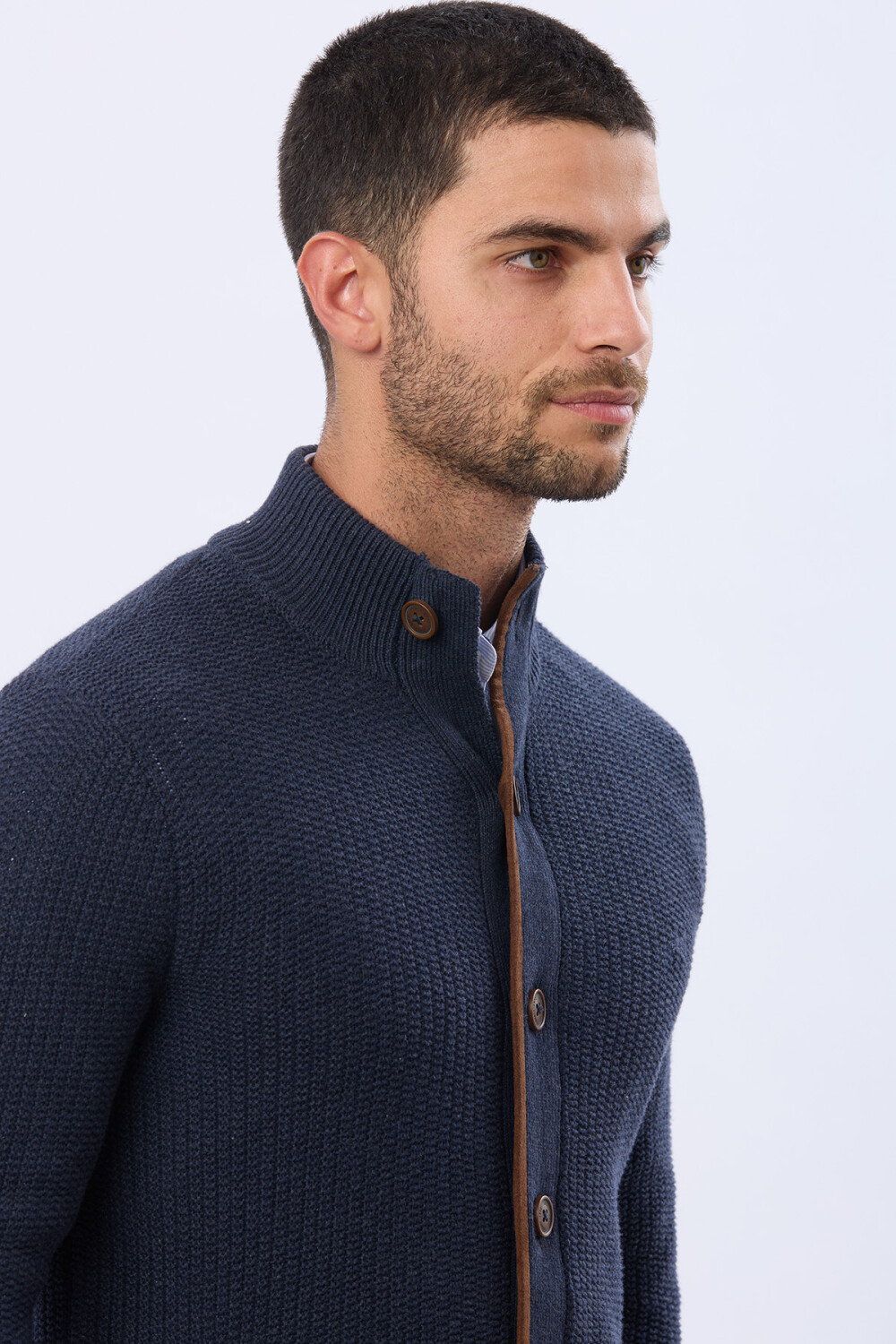 CARDIGAN GRUESO TEJIDO Azul