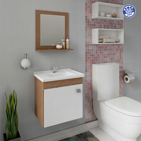 Mueble De Baño Mgm Iris Con Lavabo Blanco Y Muebles De Color Almendrado/blanco Mueble De Baño Mgm Iris Con Lavabo Blanco Y Muebles De Color Almendrado/blanco