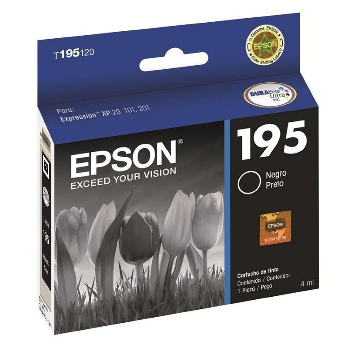 EPSON T195120 NEGRO XP-101 XP-201 XP-211 4 ML - Epson T195120 Negro Xp-101 Xp-201 Xp-211 4 Ml 