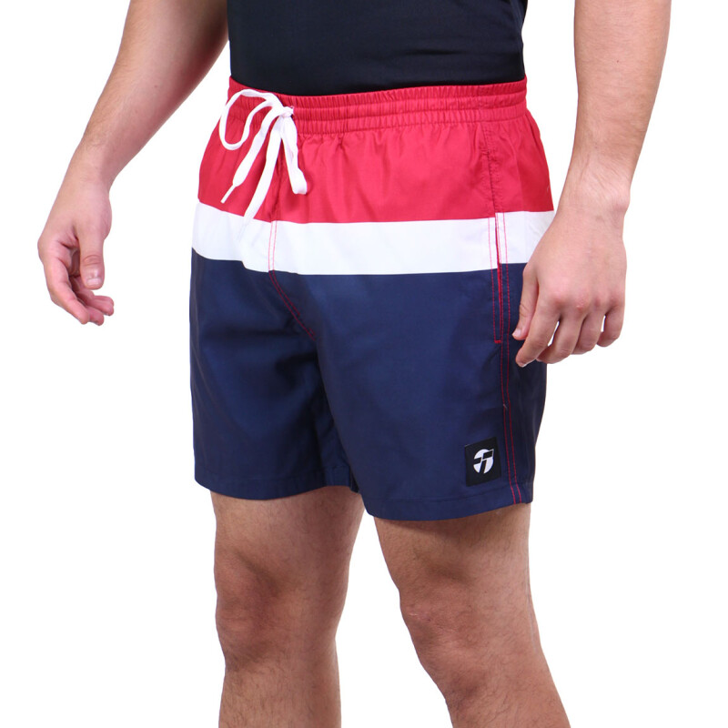 Topper Short De Baño Slim Rojo-azul