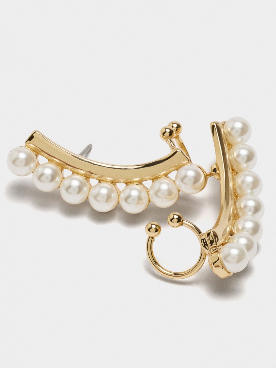 Pendientes Earjacket Con Perlas blanco