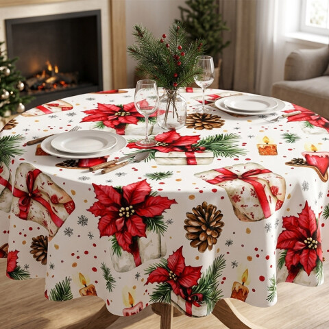 Mantel Redondo Waterproof Home Class 160 cm NAVIDAD 1402 REGALO