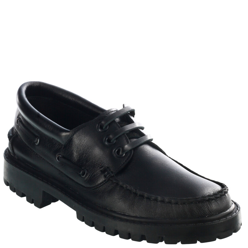 Zapato de Niños Croco Kids Leñador Colegial de Cuero Negro