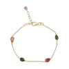 Pulsera Force-Plata Rodinada micra oro 18k-Piedra Turmalina multicolor-PU2002 conpiedra