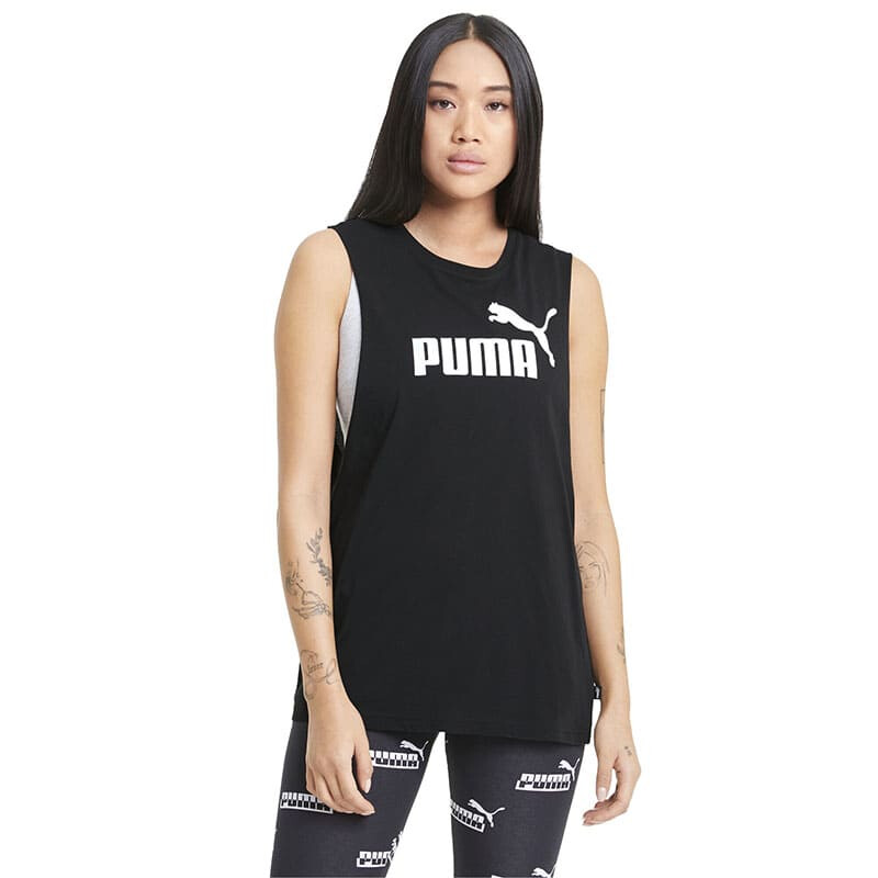 Musculosa Puma Cut Off Logo de Mujer - 586864 01 Negro