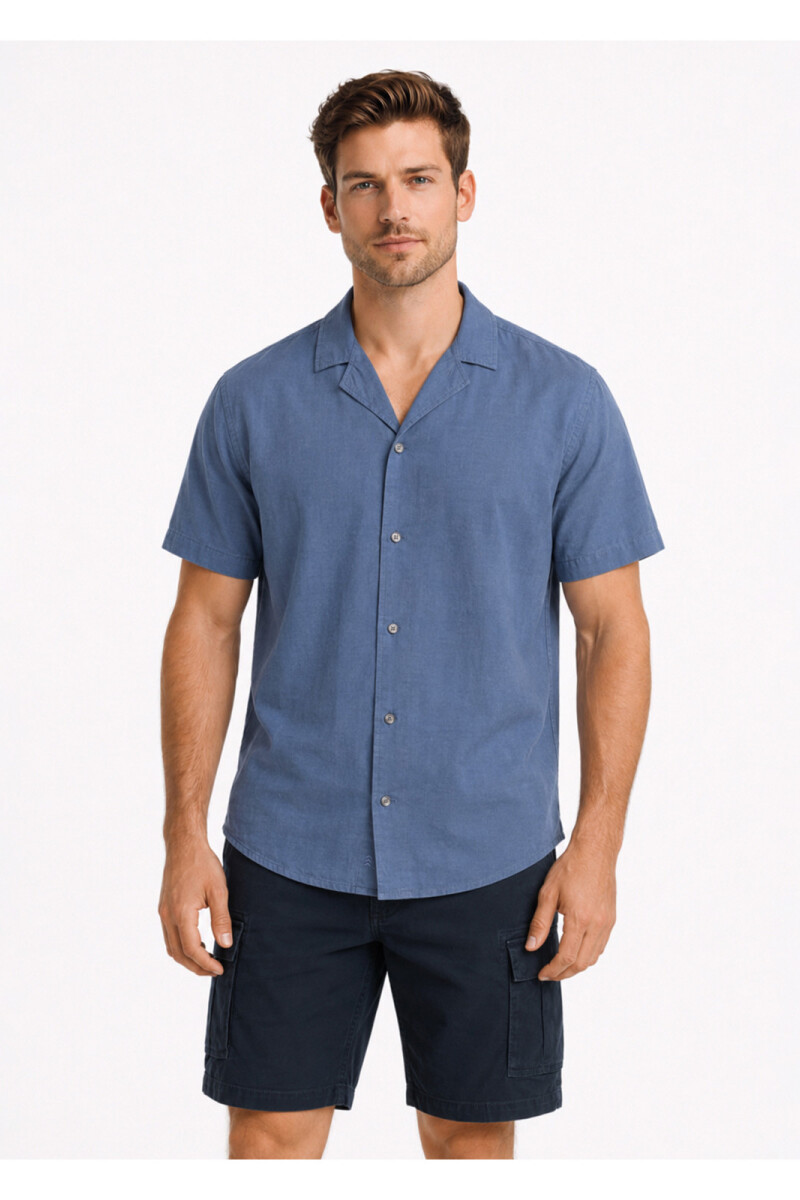 Camisa Arrow Lino Cotton Manga Corta Piedra