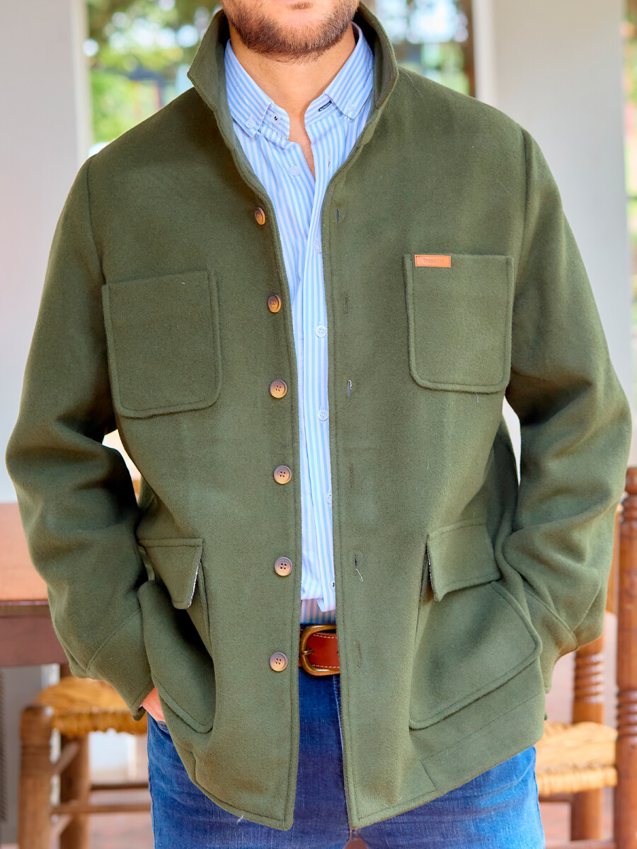 Men's Wool Cloth Coat - Green 