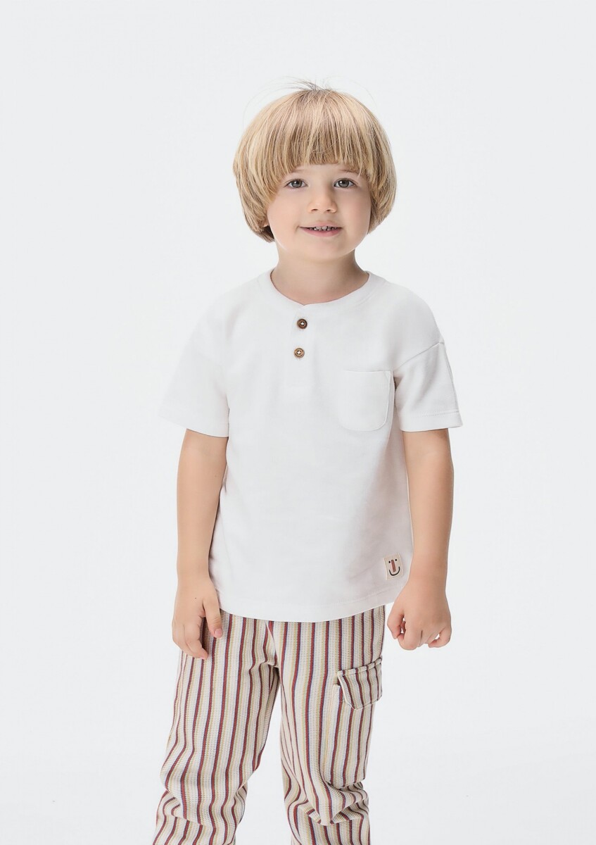 CAMISETA INFANTIL CON BOTONES - BLANCO 