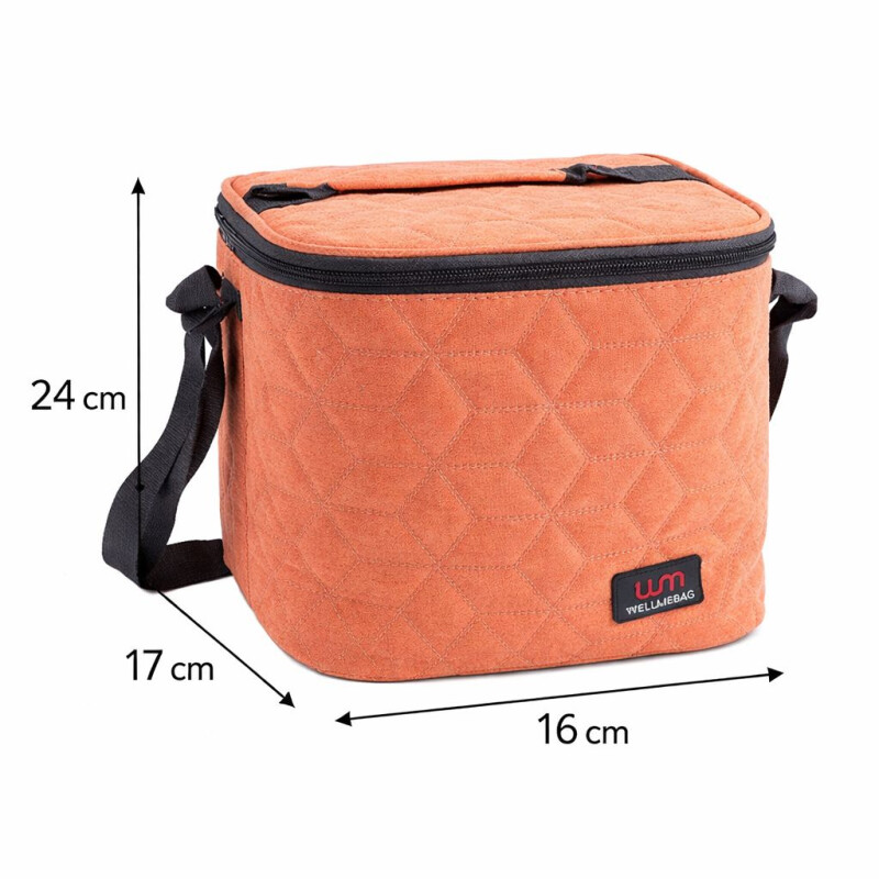 Lunchera Térmica Impermeable Alta con Correa Ajustable Chica Salmon